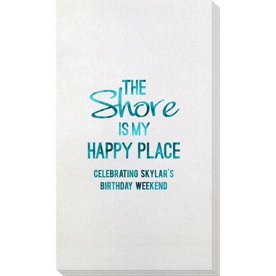 The Shore Is My Happy Place Bamboo Luxe Guest Towels